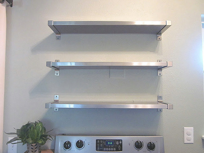 Stainless steel shelving from IKEA