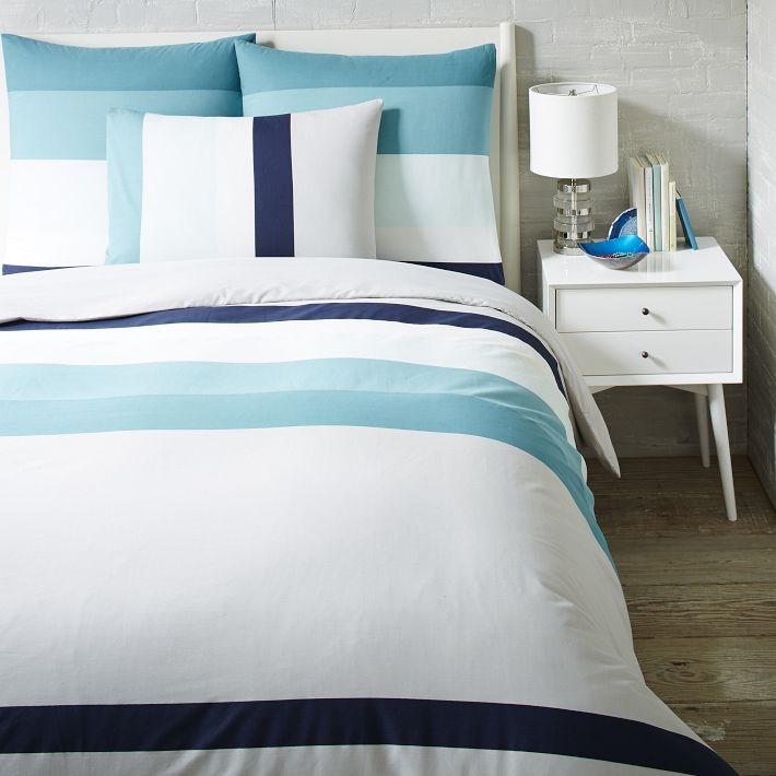 Striped bedding from West Elm