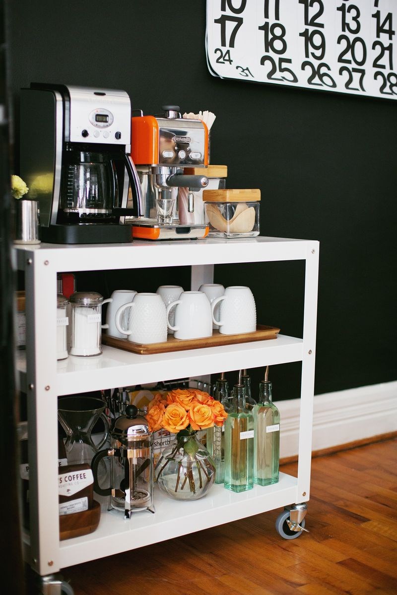 Styled coffee cart from A Beautiful Mess