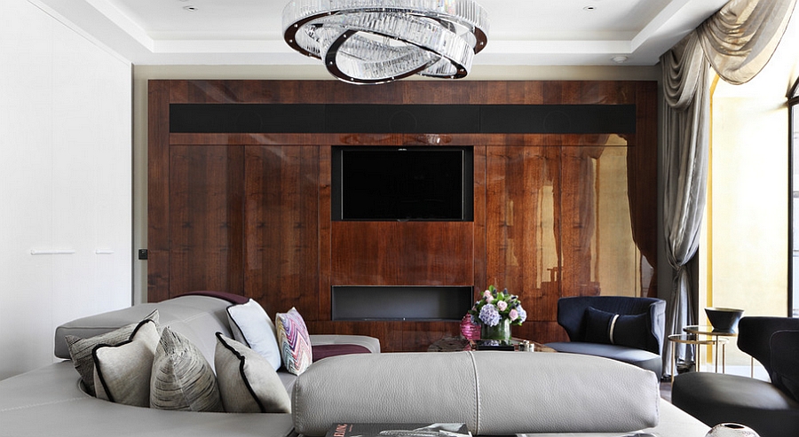 Stylish and smart living room with pops of black [Design: Oliver Burns]