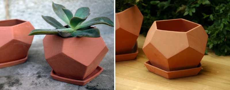 Terracotta geo planters