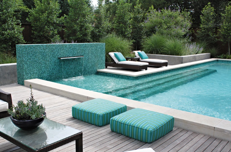 Turquoise and green outdoor space