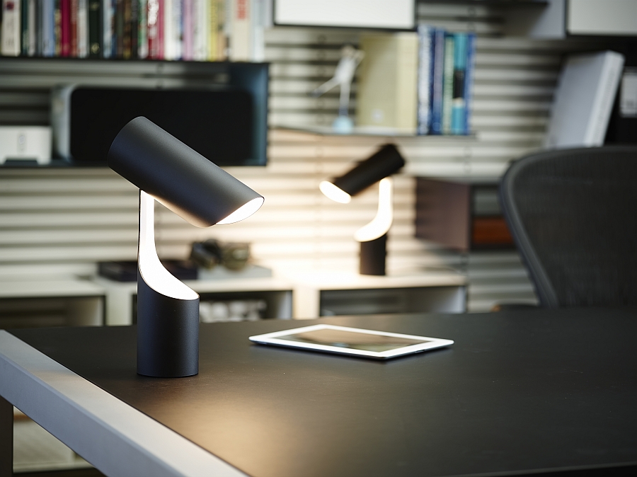 Twin table lamps with urbane design for the modern home office