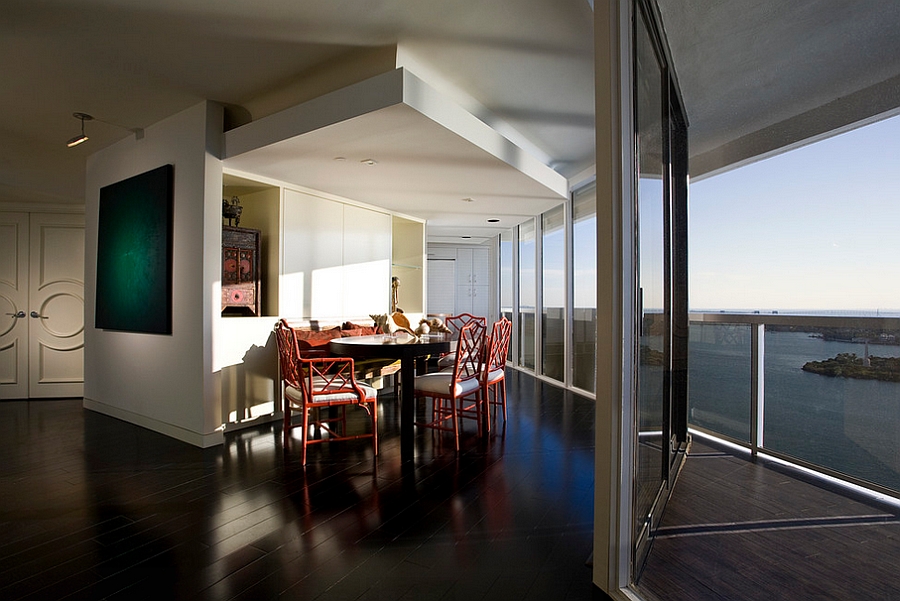 Unique dining room with amazing view outside!