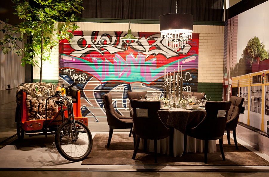 Vivid dining room brings the street indoors! [Design: Serving Up Style]
