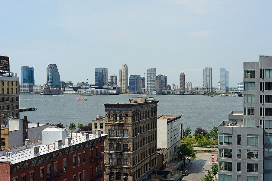 A view of the building that houses the stylish NYC Penthouse