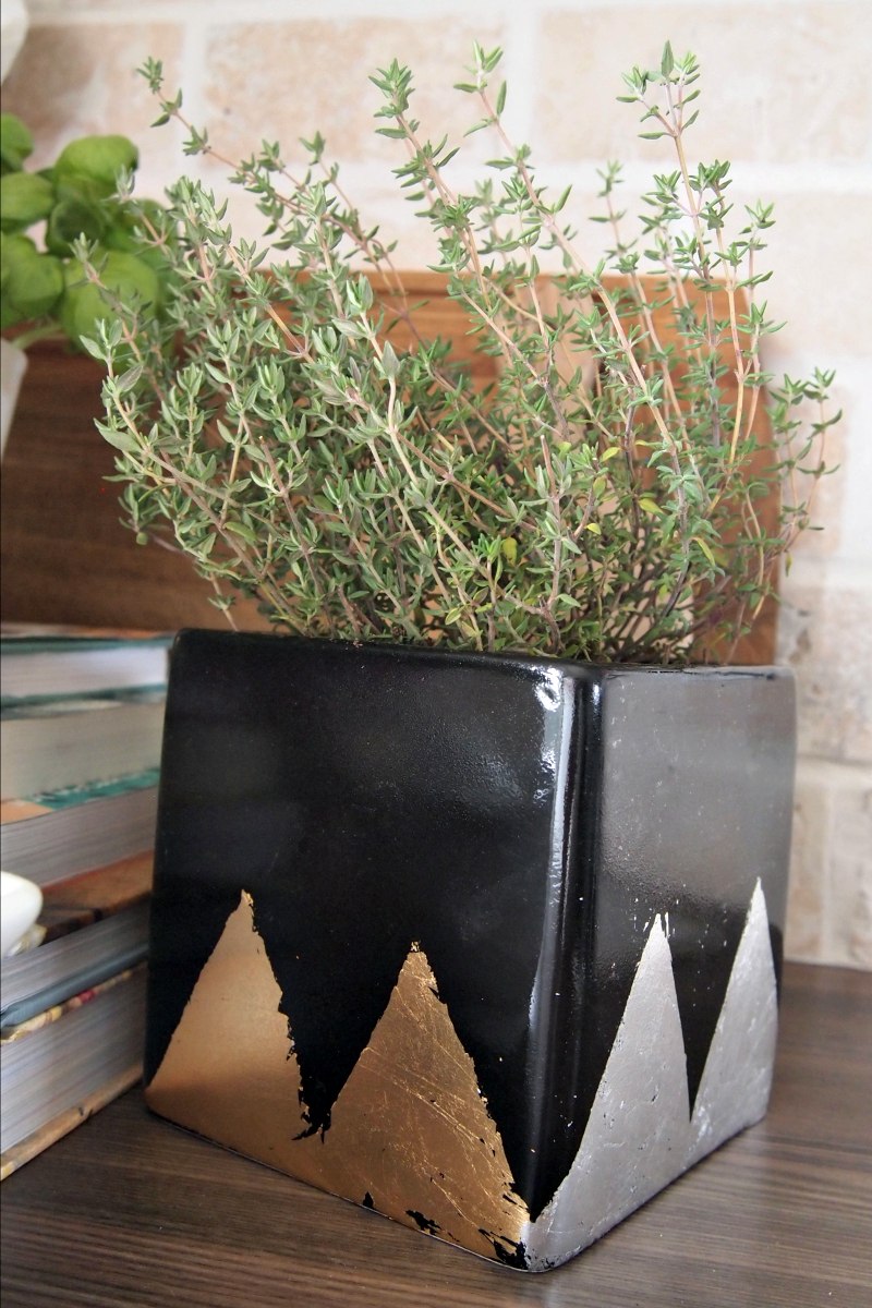 Add a hint of gold and silver with DIY Planter