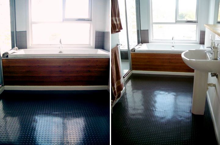 Bathroom with Dalsouple rubber flooring