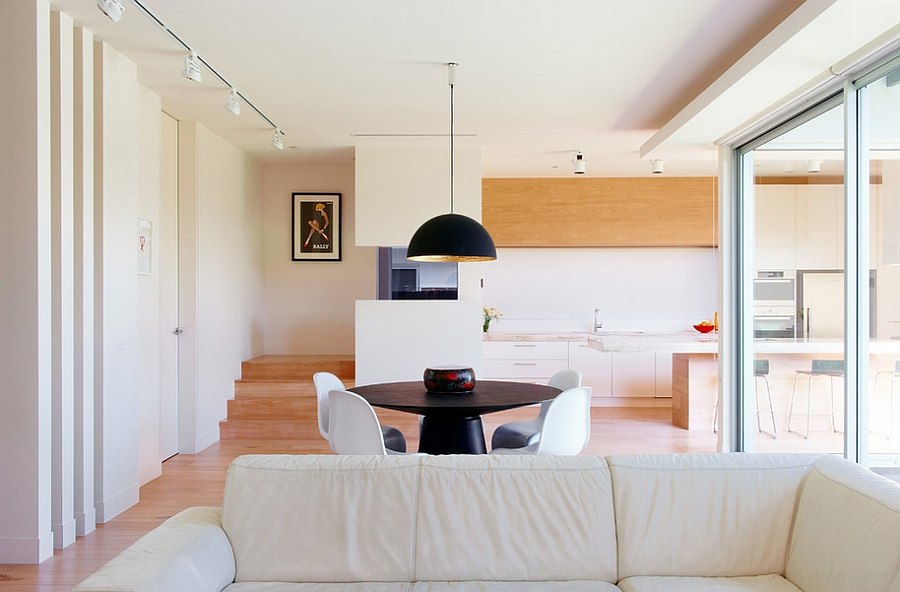 Beautiful family room with soft, neutral shades