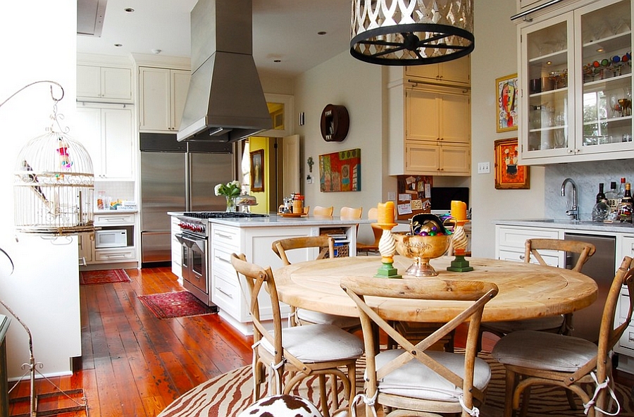 Bring the birdcage into the eclectic kitchen [Photography: Corynne Pless]