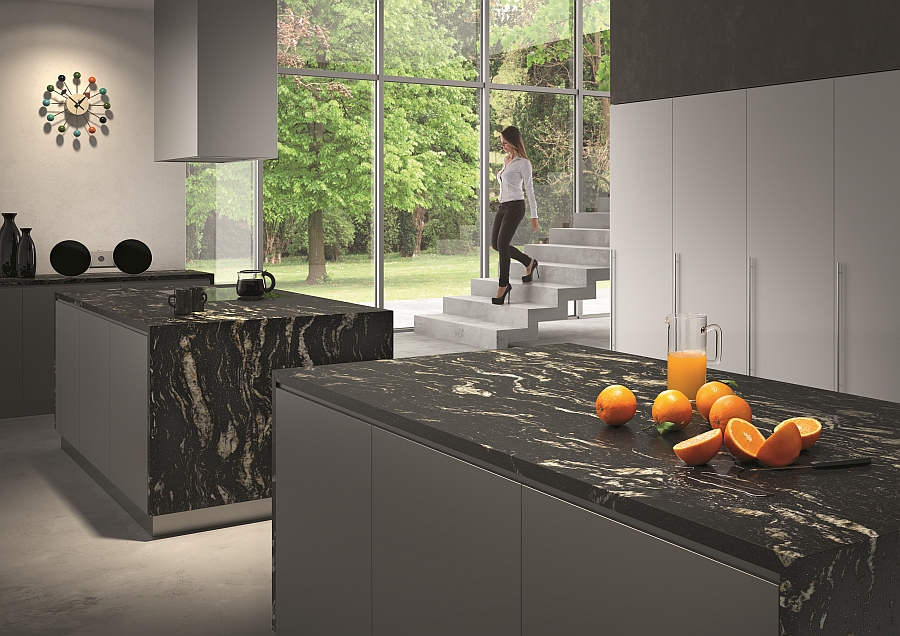 Captivating cosmic black for the trendy modern kitchen island