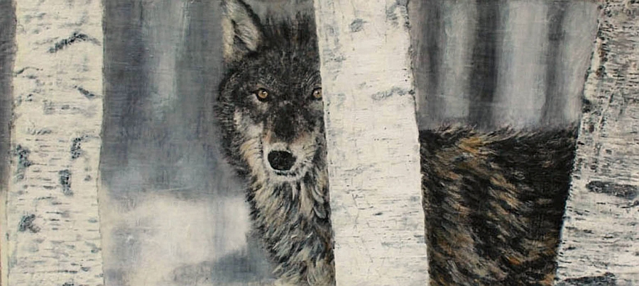 Charismatic Wolf art piece from Theresa Stirling is an absolute showstopper