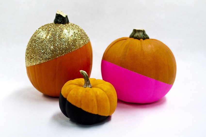 Color-dipped pumpkins