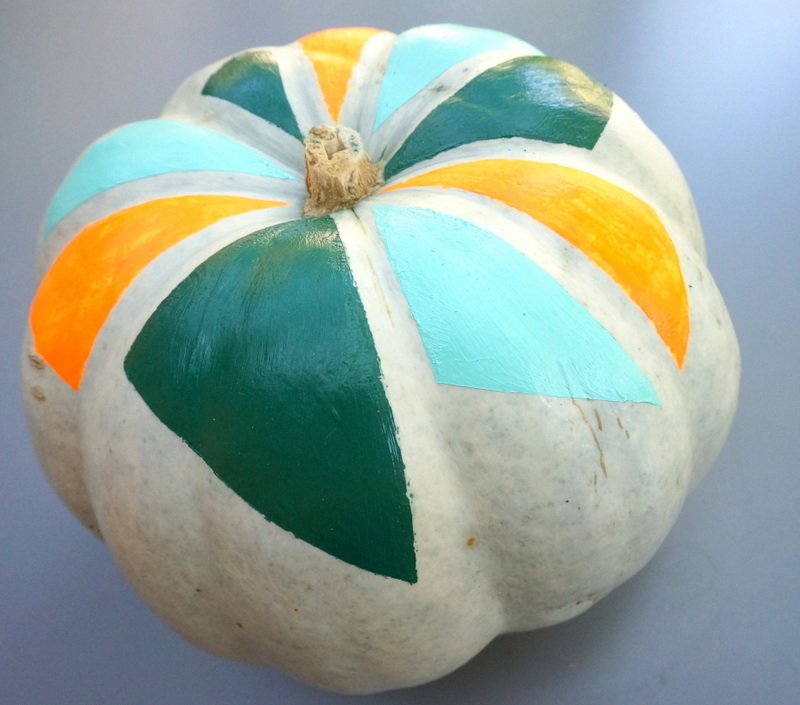 Colorful no-carve pumpkin