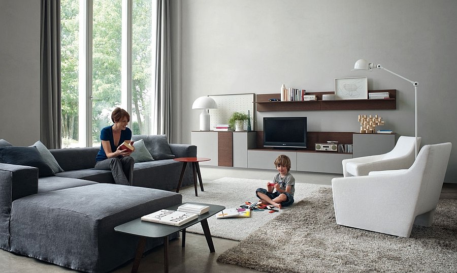 Combine twin armchairs with a plush sectional to complete your living room