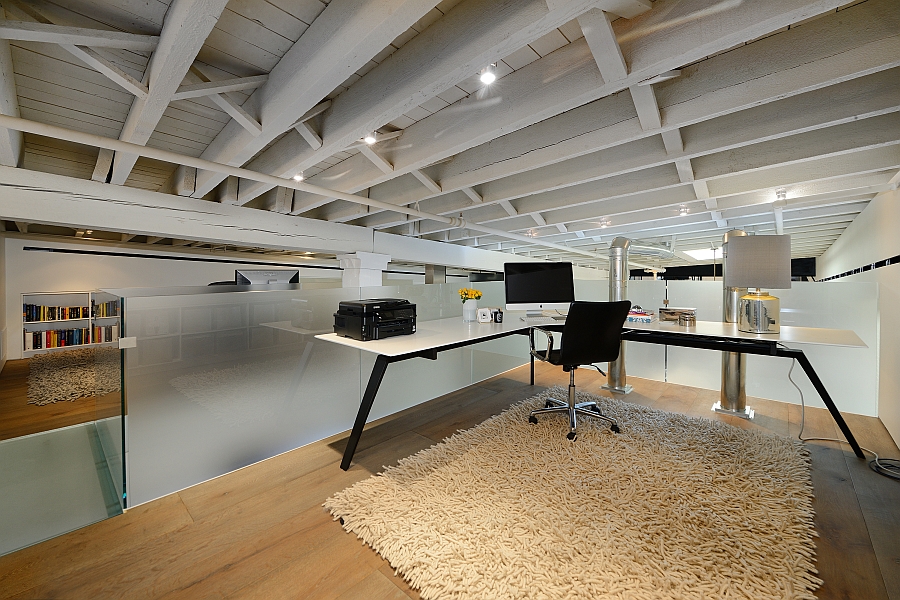 Creative home office design in the attic