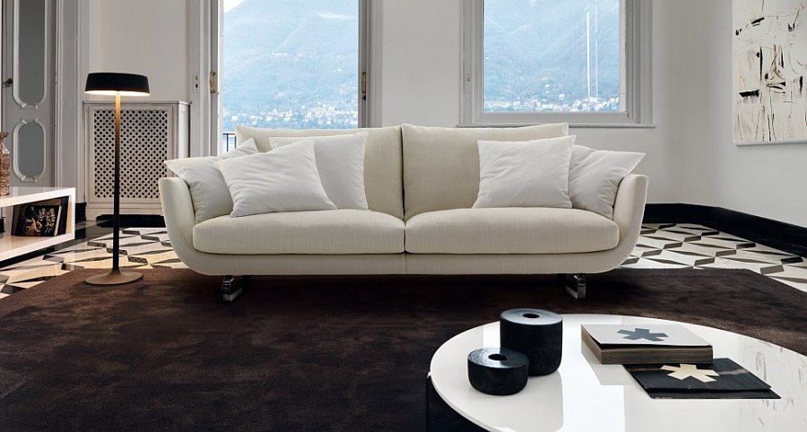 Curved sides of the Tuliss Sofa give it a unique silhouette