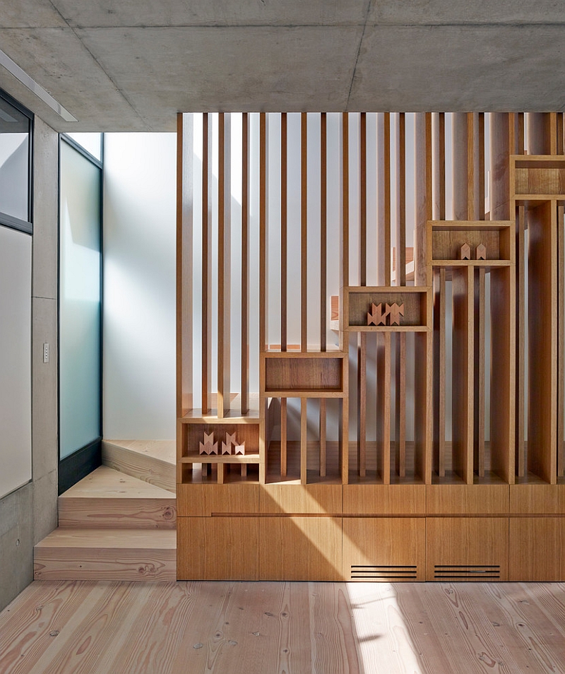 Custom designed modern staircase in wood