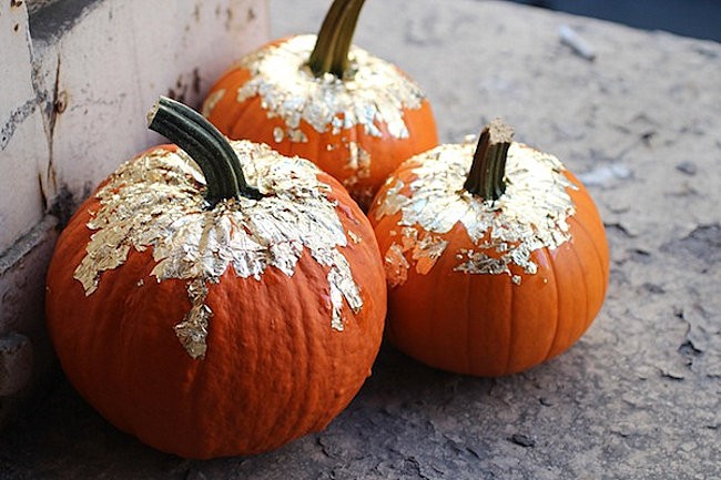 DIY gold leaf pumpkins