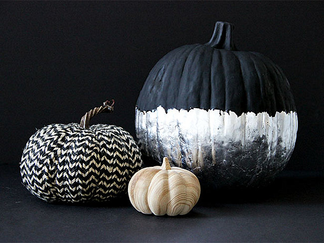 DIY silver leaf pumpkin