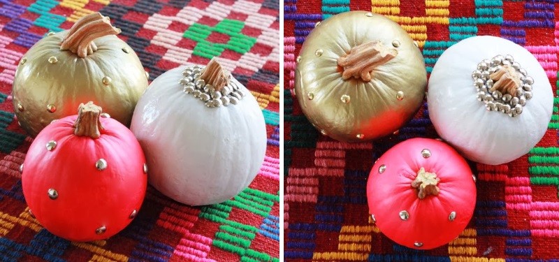 DIY studded pumpkins