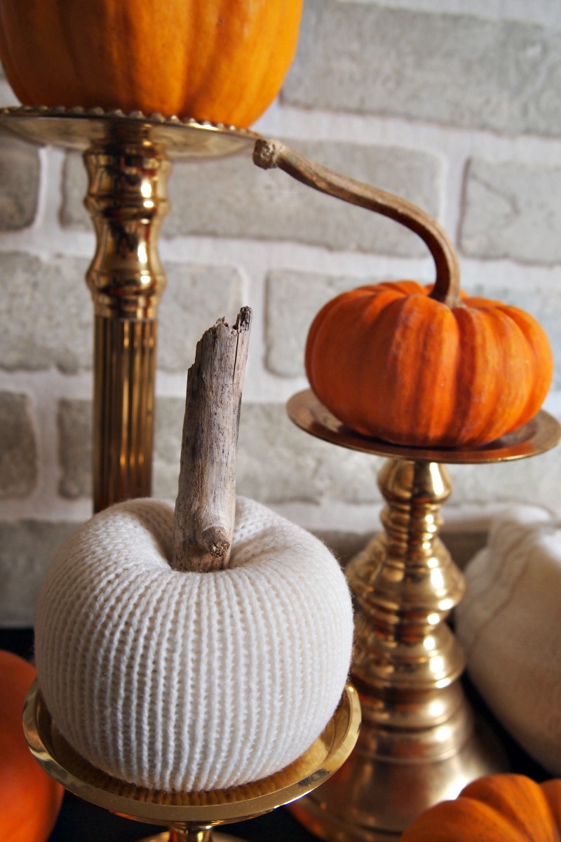 DIY sweater pumpkins add textural contrast to your Halloween decorations