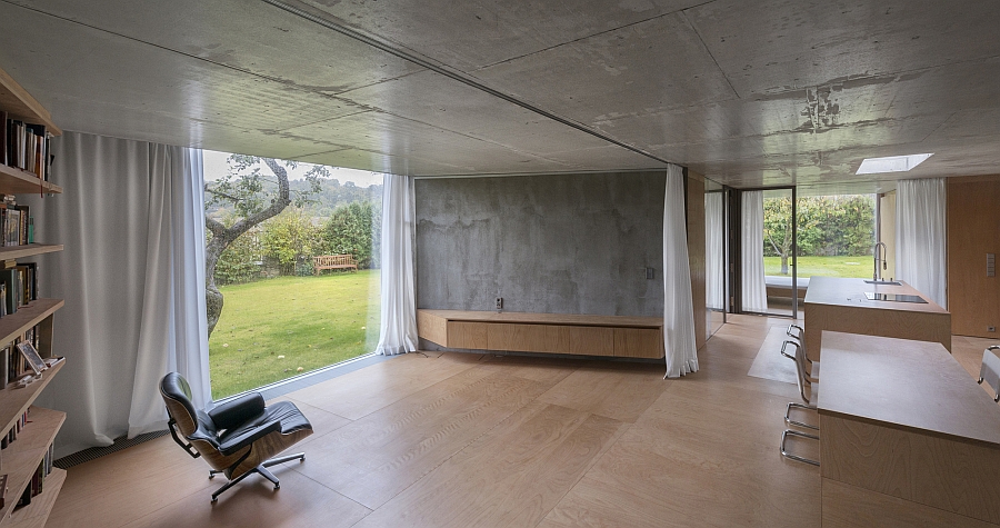 Elegant and minimal interior of the unique house in Prague