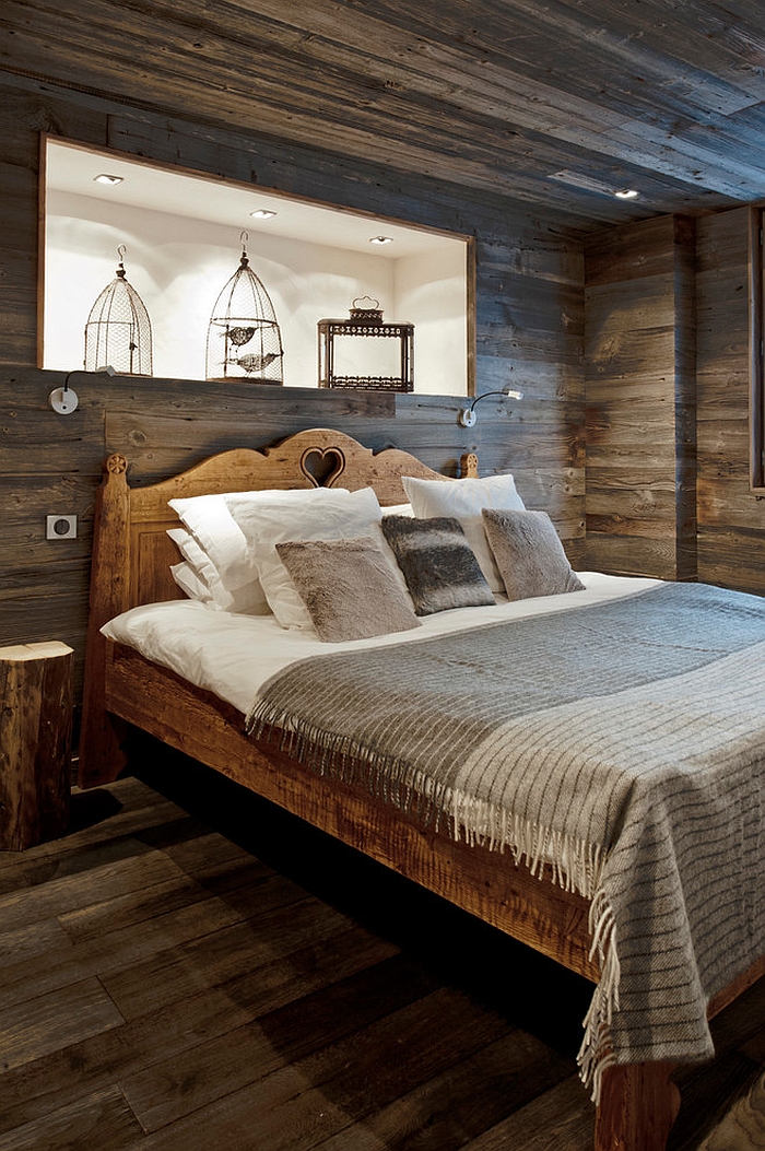 Fascinating use of birdcages in the rustic bedroom [Design: Inspired Dwellings]