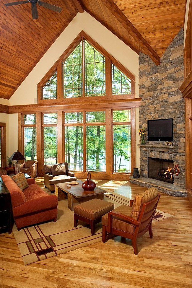 Framed views add to the natural vibe of the living room