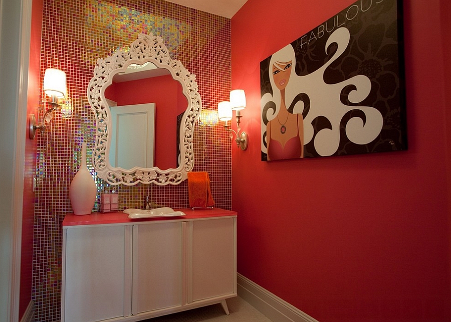 Glamorous bathroom with a hint of retro [Design: Cre8tive Interior Designs]