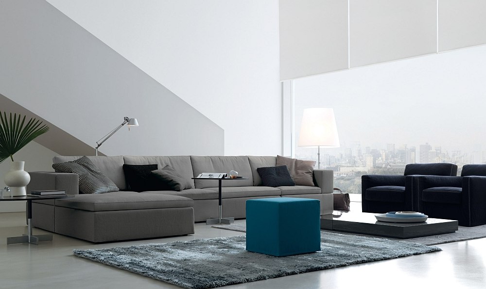 Glenn Coffee table along with the leon pouf in the living room