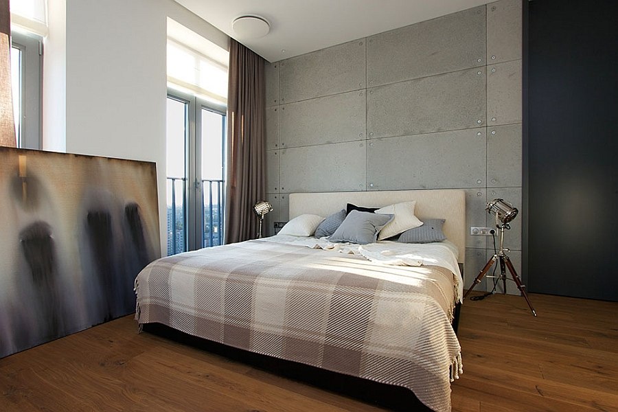 Goregous master bedroom with a dash of industrial charm