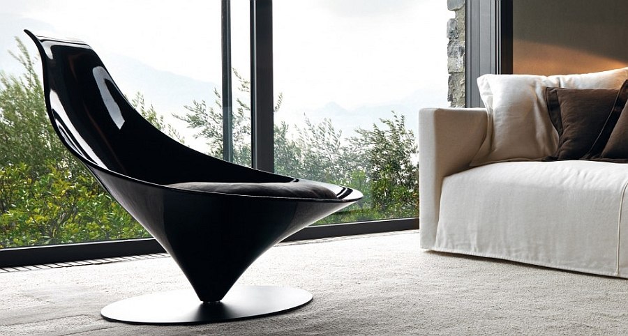 Gorgeous armchair in black is perfect for modern minimalist spaces