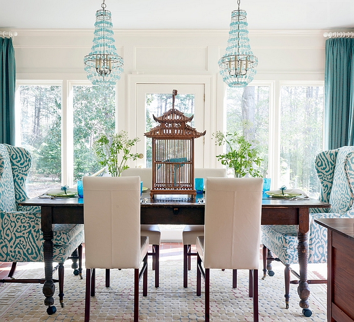 Gorgeous dining room with an array of textures and shapes