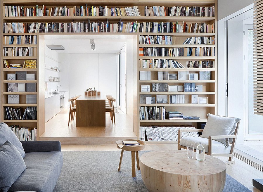 Gorgeous use of books to decorate the living space