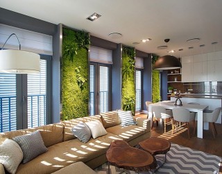 Accent Green Walls For A Stylish Apartment