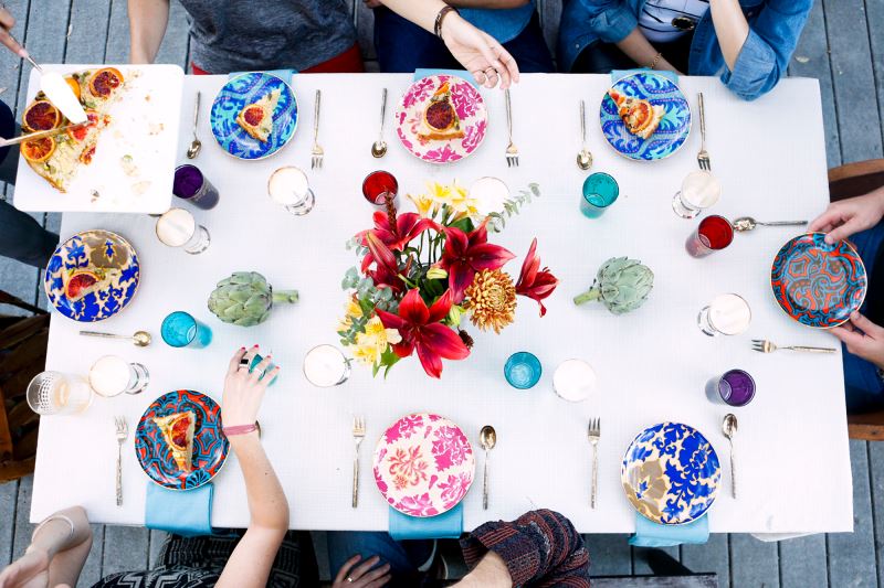 Jewel-toned table setting for fall