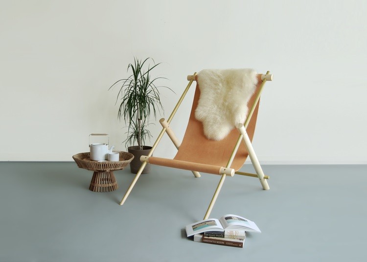 L&G Studio's Ovis Lounge Chair with a leather seat