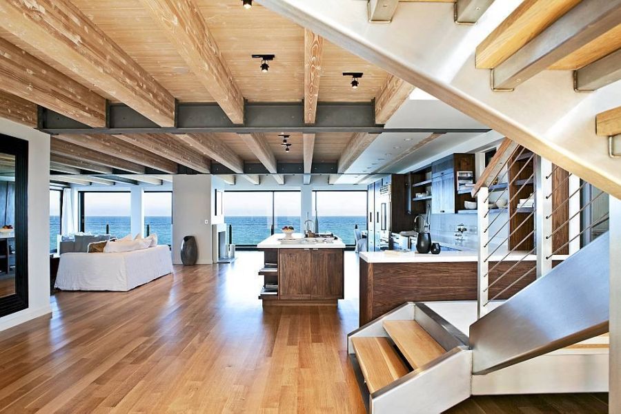 Living area of the Malibu beach house