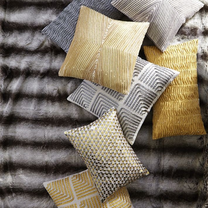 Metallic patterned pillows for fall and winter