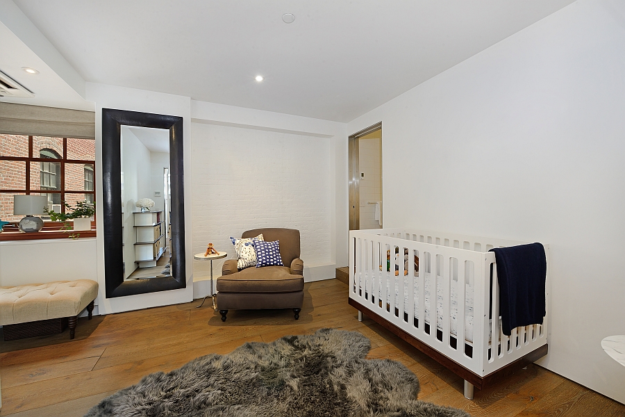 Modern kids' nursery in white