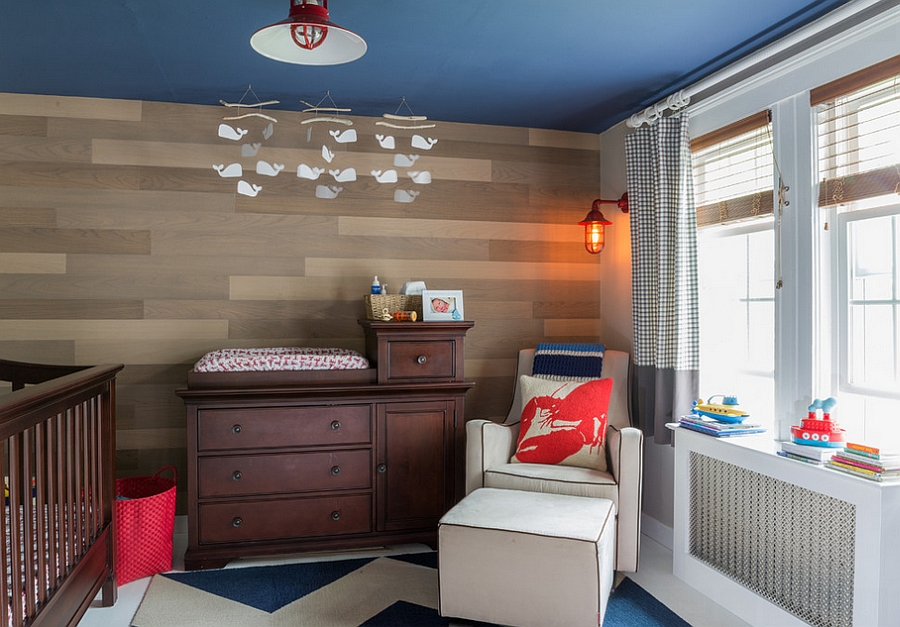 Nautical theme combined with transitional style in the nursery