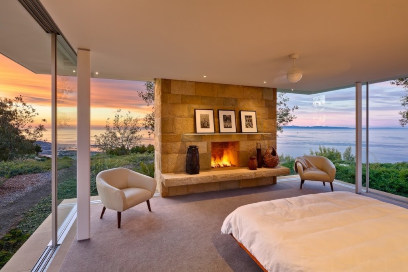 Santa Barbara bedroom with a fireplace