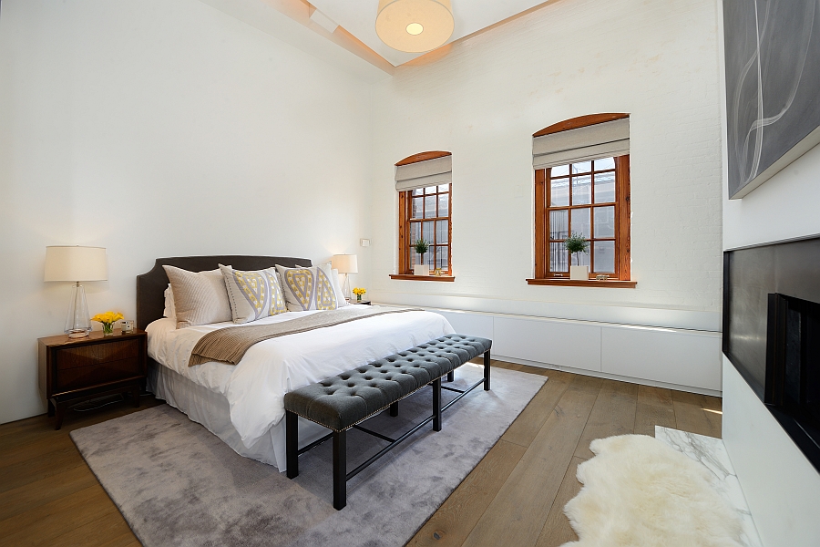 Simple and elegant bedroom with a splash of grey