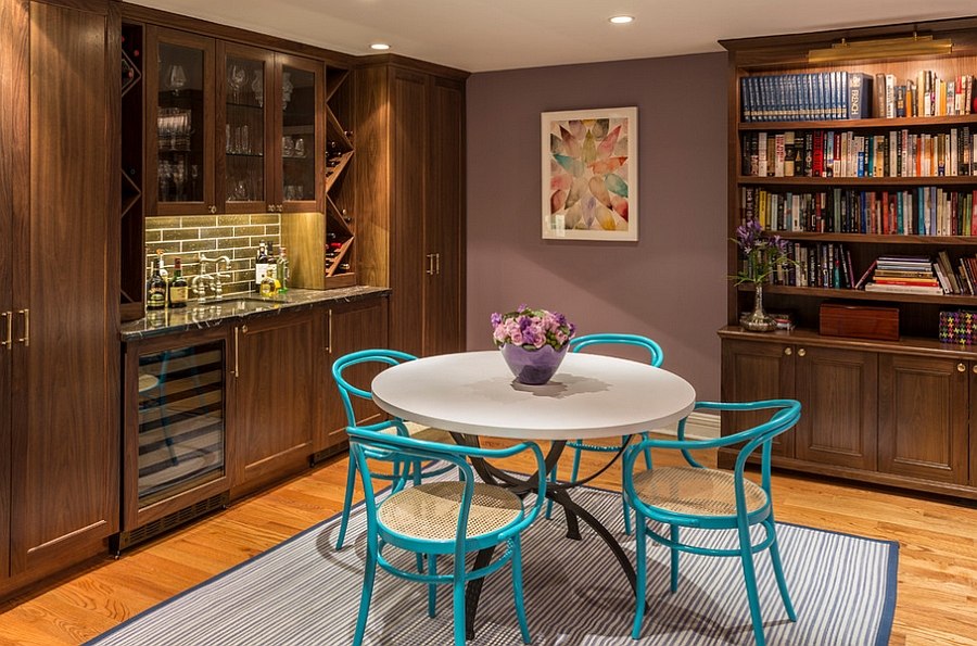 Small home bar design along with some smart seating options