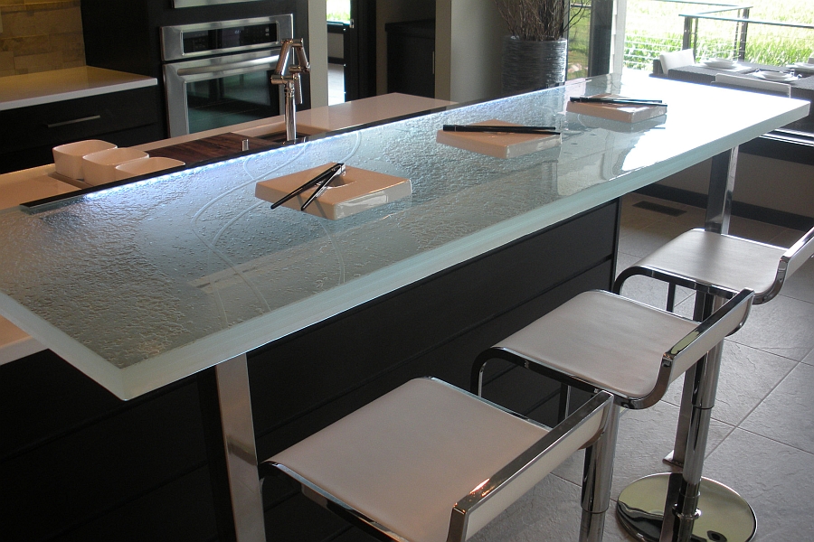 Bar counter - 4 - ThinkGlass - kitchen / glass / metal