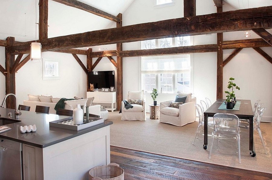 Smart chic rustic living room in white [Design: Arturo Palombo Architecture]