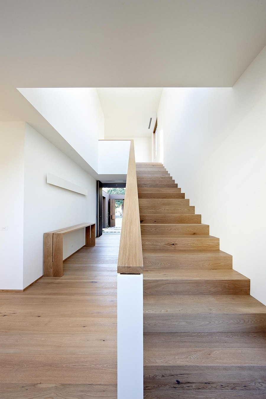 Smart staircase leading to the top level of the house