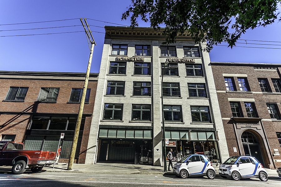 Street view of the heritage building in Vancouver