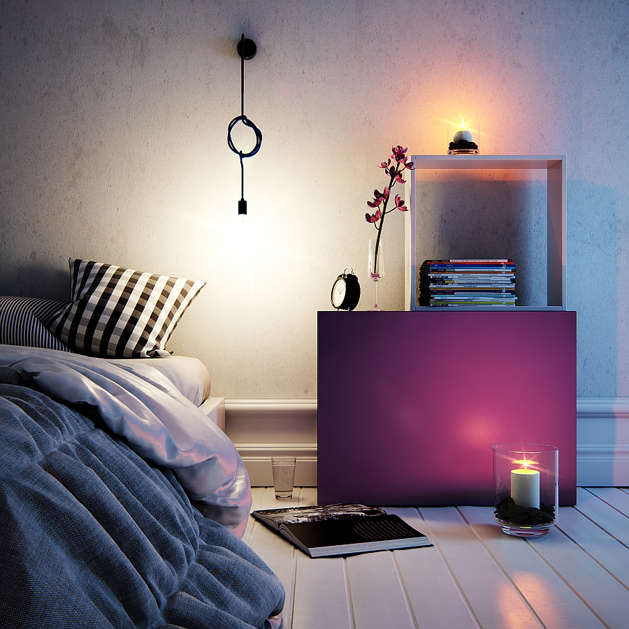 TETREES modular furniture used as a smart nightstand in the bedroom
